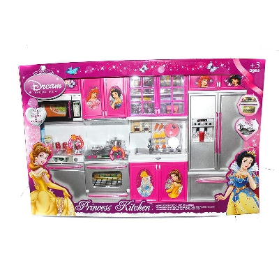 Picture of Dream Princess Beautiful Little Chef Kids Kitchen Play Set with Light & Sound Battery Operated Kitchen Set (Model No- QF26210DP)