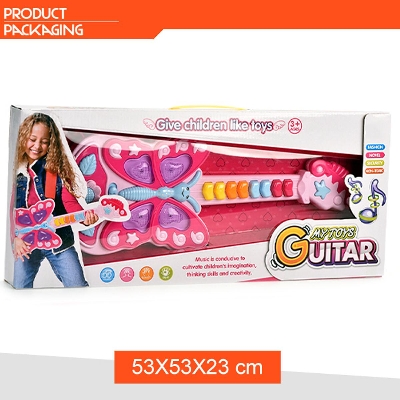 Picture of Kids Plastic Guitar Toy Musical Instrument Piano Guitar with Light & Music