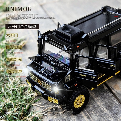 Picture of 1:24 Mercedes Unimog U5000 Diecasts Alloy Car Luxurious Simulation Toy Vehicles Metal Car 6 Doors Open Model Car Sound Light Toys For Gift