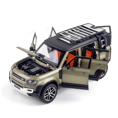 Picture of 1:24 Landrover Defender Diecasts Alloy Car Luxurious Simulation Toy Vehicles Metal Car 6 Doors Open Model Car Sound Light Toys For Gift