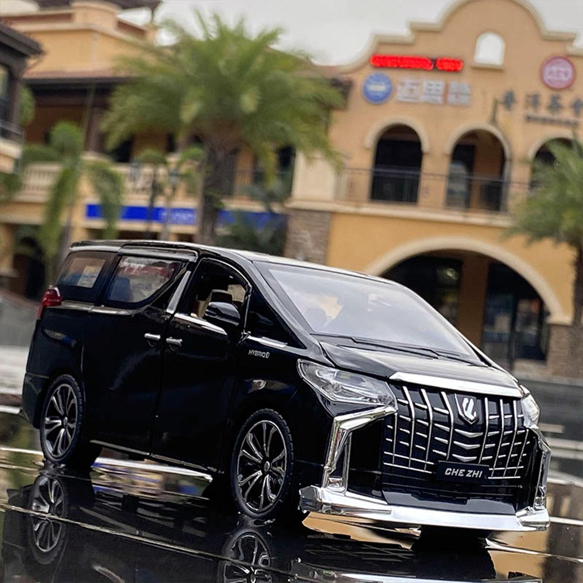 Picture of 1:24 Toyota Alphard Vellfire Diecasts Car Luxury MPV Simulation Steering Shock Toy Vehicles Metal Car 6 Doors Open Model Car Sound Light Toys For Children Gift
