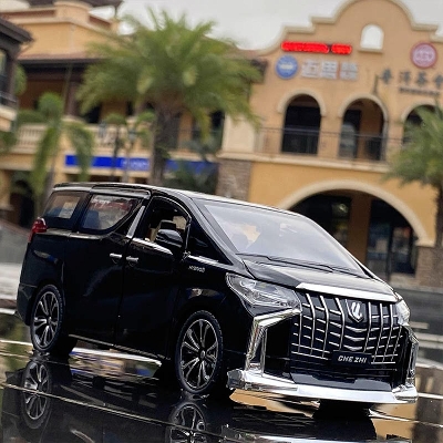 Picture of 1:24 Toyota Alphard Vellfire Diecasts Car Luxury MPV Simulation Steering Shock Toy Vehicles Metal Car 6 Doors Open Model Car Sound Light Toys For Children Gift