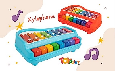 Picture of Huanger Kids Piano Xylophone 8 Keys Musical Organ Toys for children Early Learning with Drum Sticks
