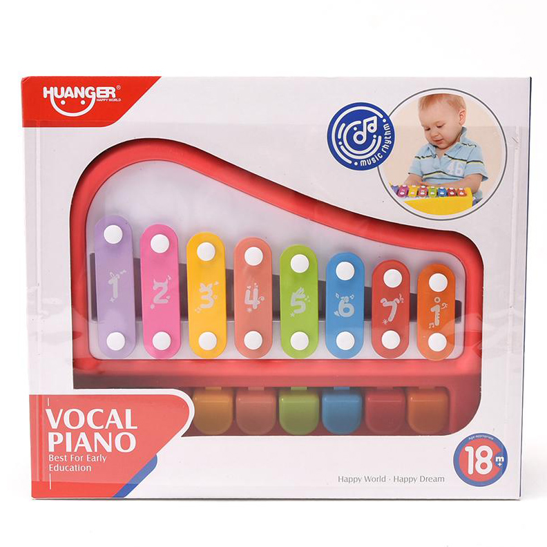 Picture of Huanger Kids Piano Xylophone 8 Keys Musical Organ Toys for children Early Learning with Drum Sticks