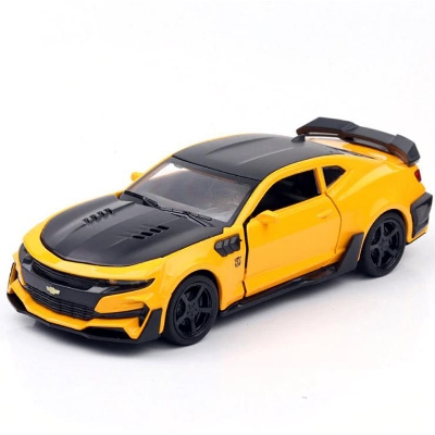 Picture of 1:32 Transformers 5 Bumblebee Chevrolet Camaro Diecast Car Fast and the Furious Alloy Vehicles Car Model Metal Toy Model Pull back Sound Light Special Edition