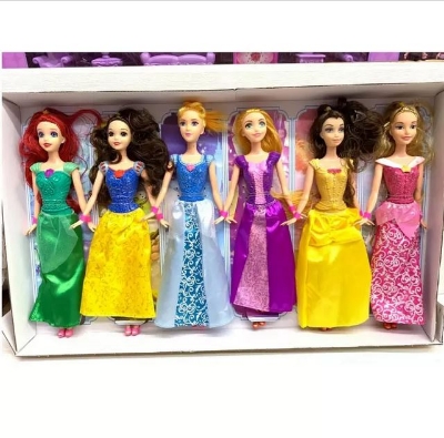 Picture of 6 pcs Barbie Princess Doll set with Beautiful princess dress 30 cm doll