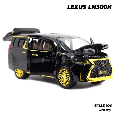 Picture of 1:24 Luxury Lexus LM300h MPV Diecast Alloy Car Model M929M Simulation Vehicle 6 open Metal Toy Model Pull back Sound Light Racing Car