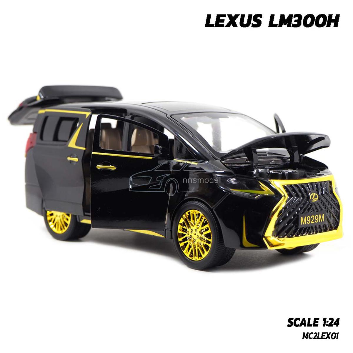 Picture of 1:24 Luxury Lexus LM300h MPV Diecast Alloy Car Model M929M Simulation Vehicle 6 open Metal Toy Model Pull back Sound Light Racing Car