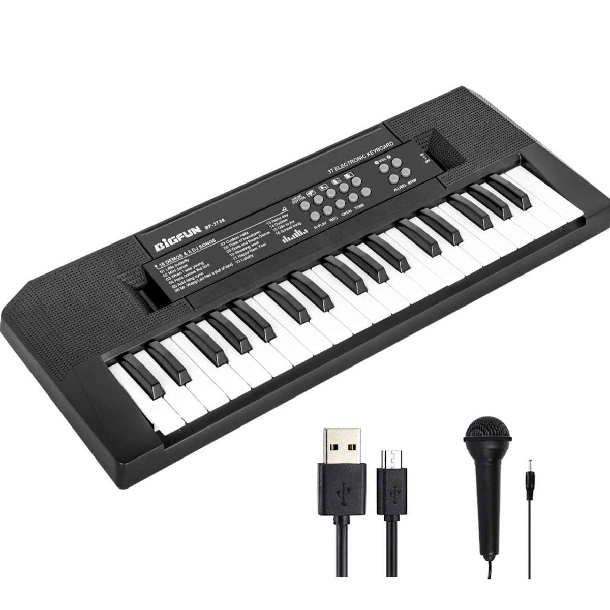 Picture of Kids Piano 37 Keys Electronic Music Keyboard with Microphone USB System Educational Musical Toy
