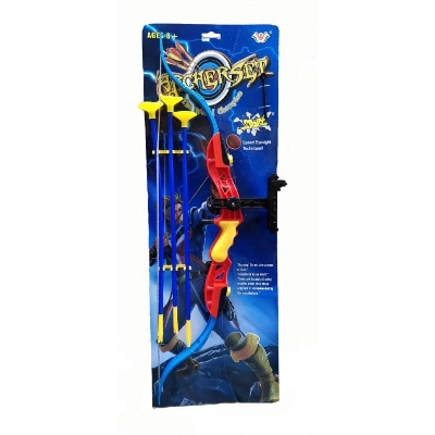 Picture of Archery Bow and Arrow Sport Toy Kit for Kids with 45 cm Long Suction Cup Arrows and Target Board Cut Out Archery Kit