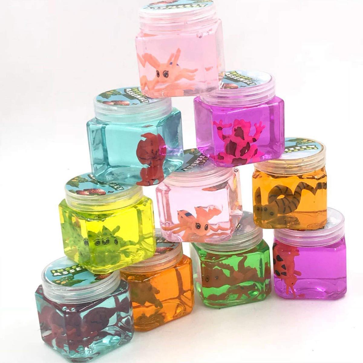 Picture of VIBGYOR Bubble Making Crystal Clear Clay Slime Putty Mud with Free Animal Figure for Kids Non-Toxic Sludge To