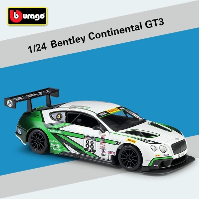 Picture of 1:24 Bburago Bentley Continental GT3 88 Diecast Alloy Car Model Vehicle Metal Toy Model Pull back Sound Light Racing Car