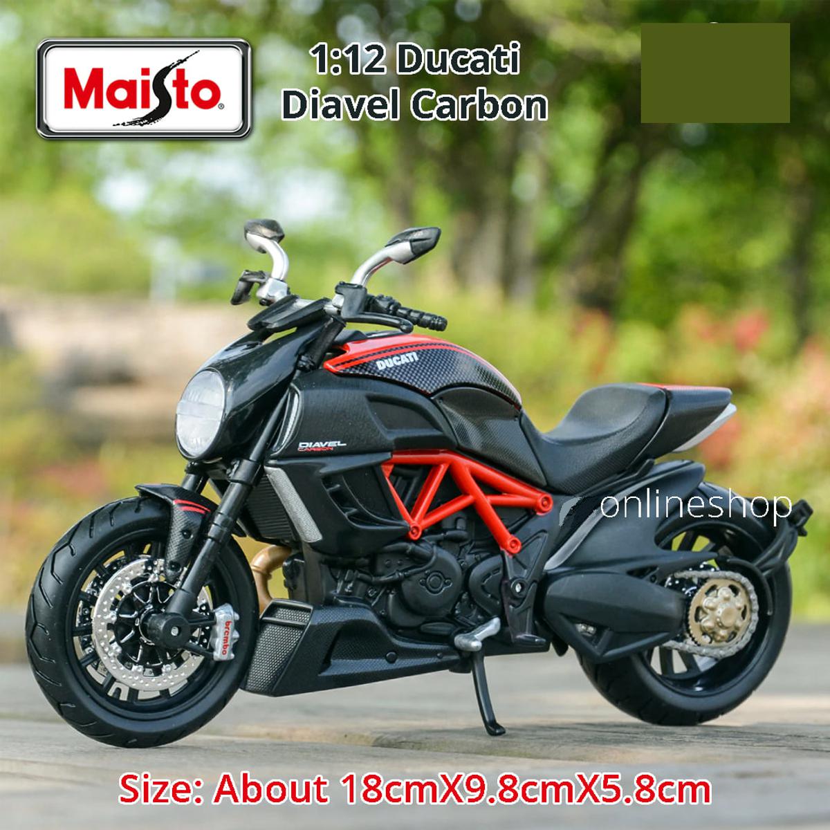Picture of Maisto 1:12 Ducati Diavel Carbon Red Die Cast Motorbike Vehicles Collectible Hobbies Motorcycle Model Toys