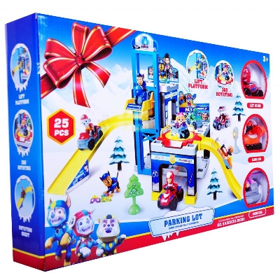 Picture of 25 Pcs Paw Patrol Car Parking Toyset 2 Way to Play Garage Station with 3 Car