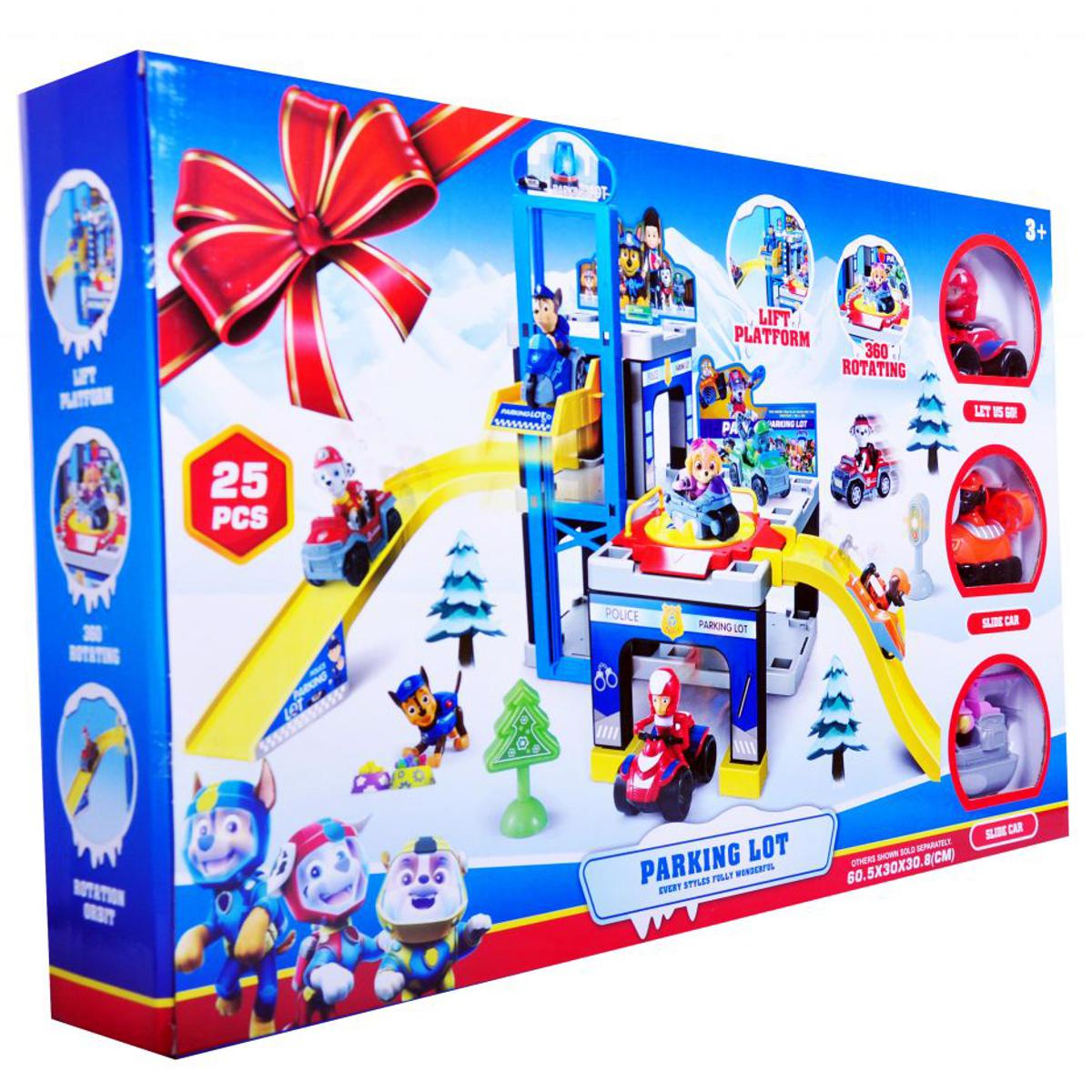 Picture of 25 Pcs Paw Patrol Car Parking Toyset 2 Way to Play Garage Station with 3 Car