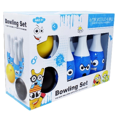 Picture of Bowling Set Toy with Emoji drawing for Kids ( Bowling Game Set 6 Bottles & 2 Balls )