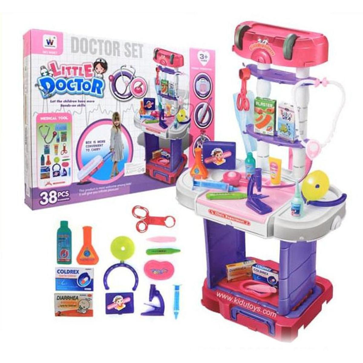 Picture of Kids Doctor Set Nursing Set 28 Pcs 72Cm Long Pretend Play With Electric Hair Dryer And Christmas Doll