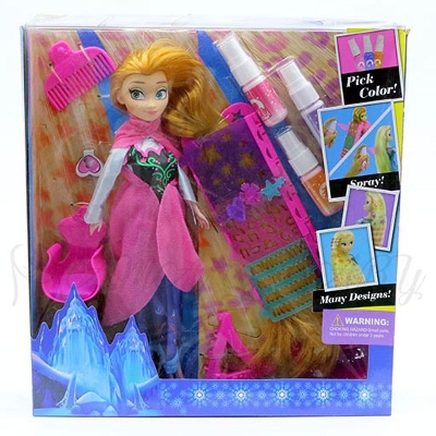 Picture of Frozen Princess Doll with Hair Color & Design Studio set with Accessories (multicolour)
