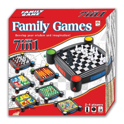 Picture of Best Family Games 7 in 1 Board Games Ludo (classic), Ludo (new version), Chess, Draughts, Backgammon, Snakes and ladders  goose