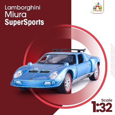 Picture of 1:32 Lamborghini MIURA Super Sports Car Model Metal Diecast Car Toy Car Sound & Light Pull Back Toy