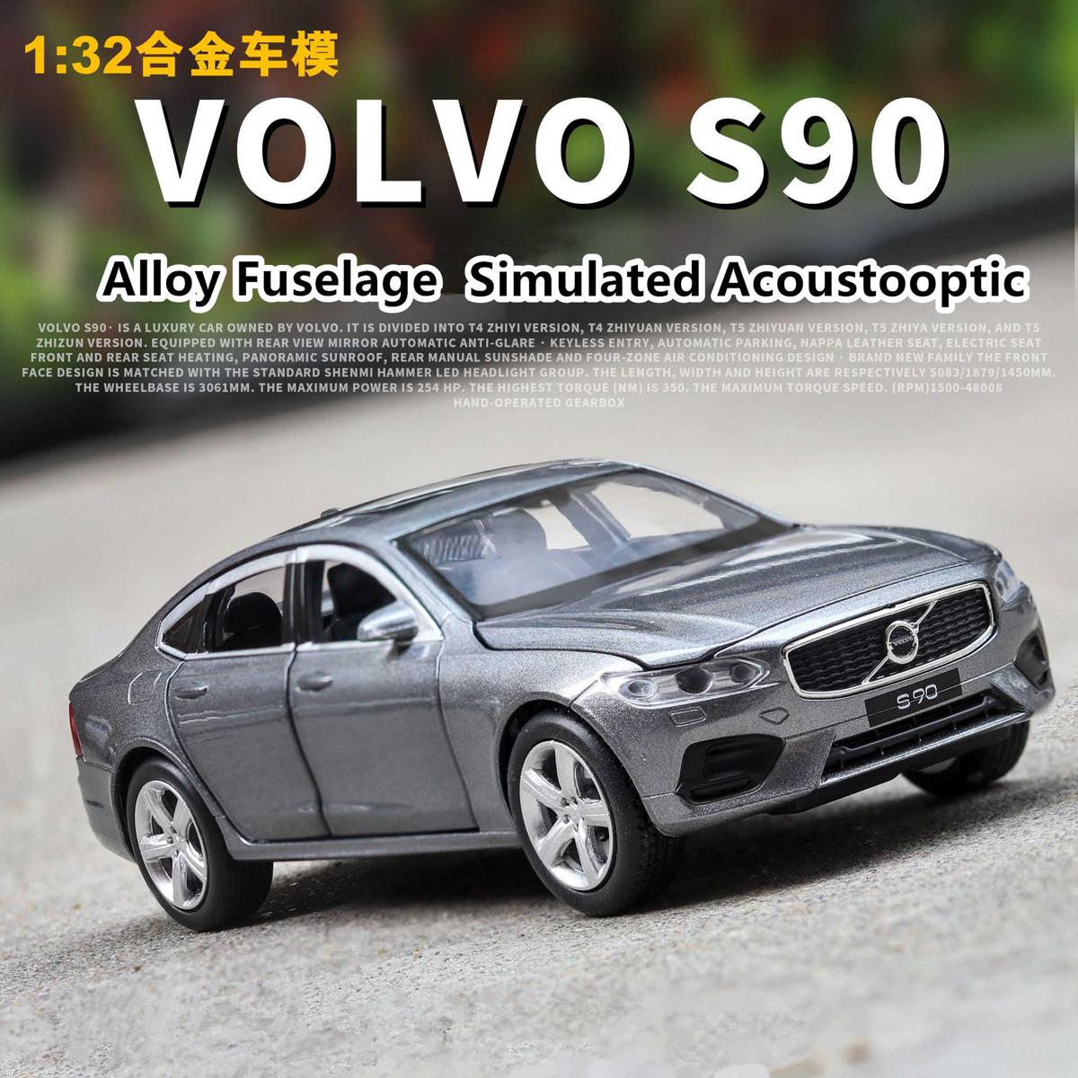 Picture of 1:32 Volvo S90 Diecasts Car Toy Vehicles Metal Car Model Sound Light Collection Car Toys For Children Gift