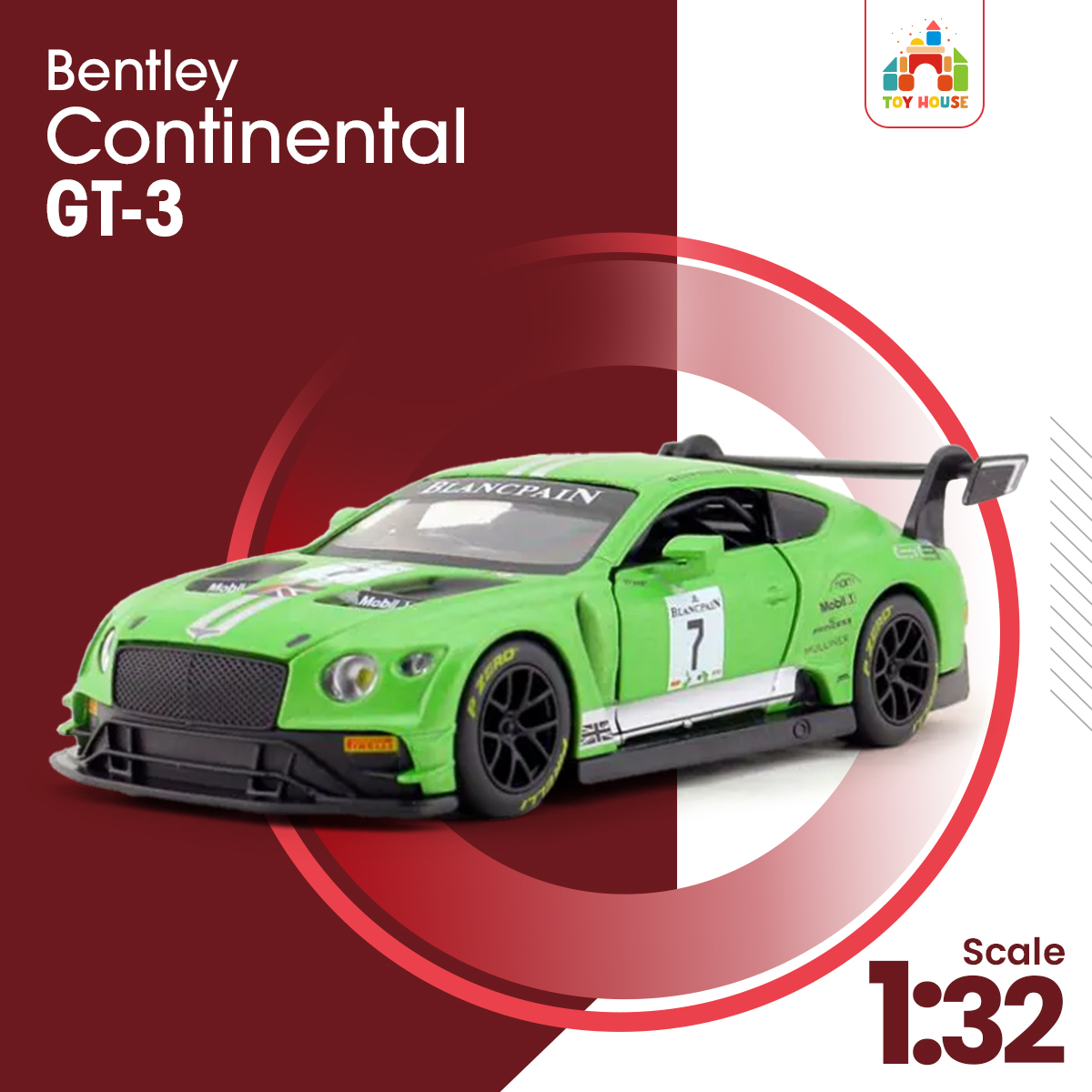 Picture of Bentley Continental GT3 1:32 Scale Diecast Car Sound & Light  Pull back Metal Car Collection