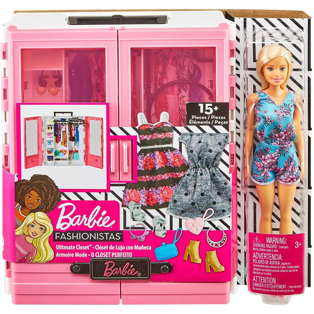 Picture of ​Barbie Fashionistas Ultimate Closet Portable Fashion Toy with Doll, Clothing, Accessories and Hangars