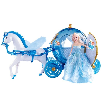 Picture of Barbie Princess Doll with Horse Carriage Beautiful Music and Light Nice gift For Kids Girls