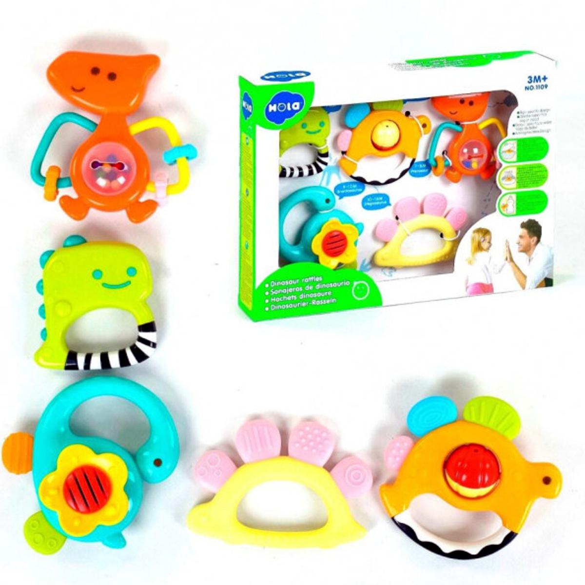Picture of Hola Baby Rattles Set Baby Teethers Set for Newborn Baby Toddler Toy Gift Set