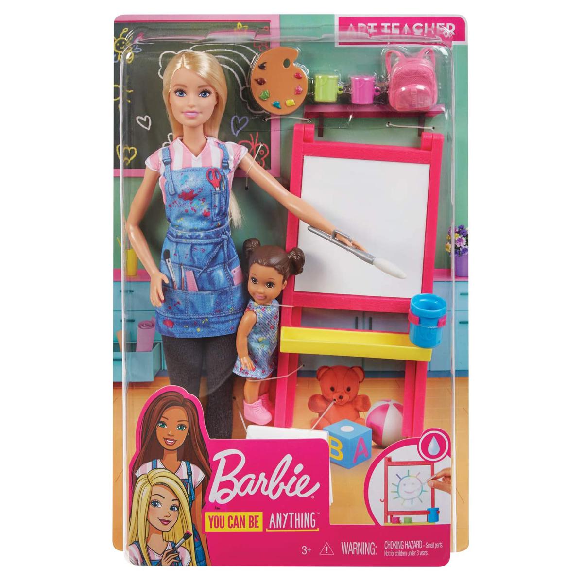 Picture of ​Barbie Art Teacher Playset with Blonde Doll, Toddler Doll, Easel and Accessories