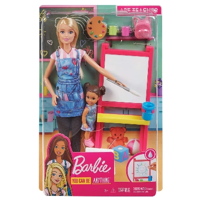 Picture of ​Barbie Art Teacher Playset with Blonde Doll, Toddler Doll, Easel and Accessories