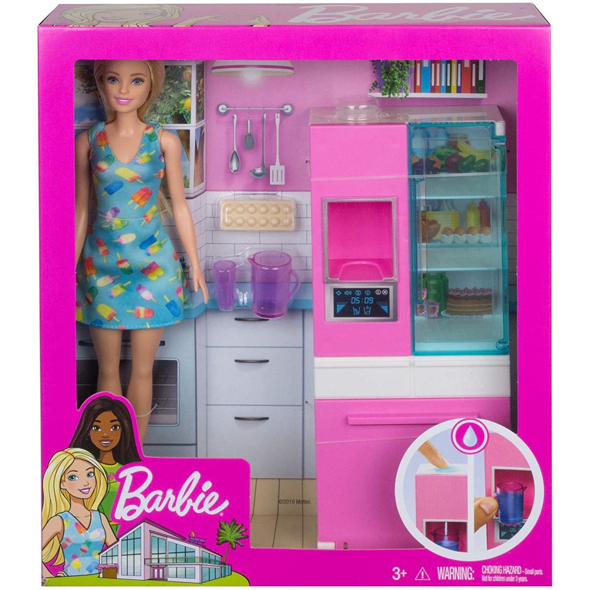 Picture of Mattel Barbie Kitchen With Blonde Doll and Kitchen Accessories