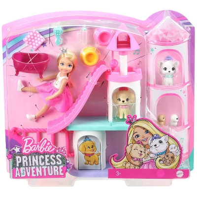 Picture of Barbie Princess Adventure Chelsea Doll and Pet Castle Playset
