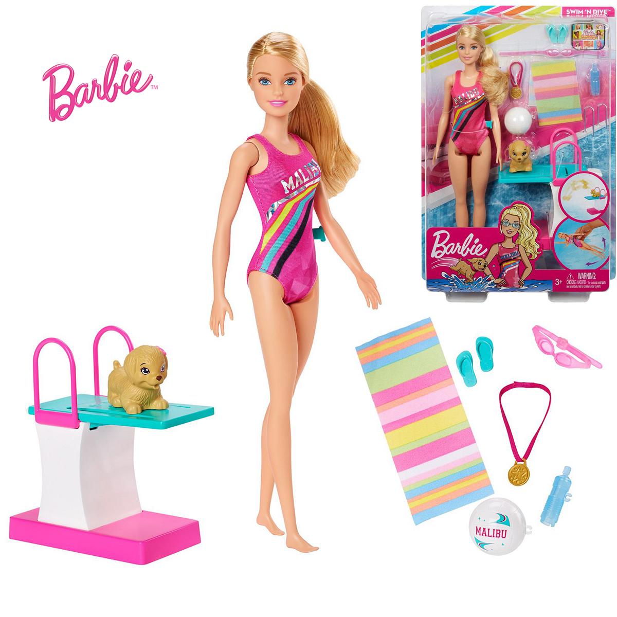 Picture of Barbie Dreamhouse Adventures Swim ‘n Dive Doll and a Sweet Puppy with Accessories!