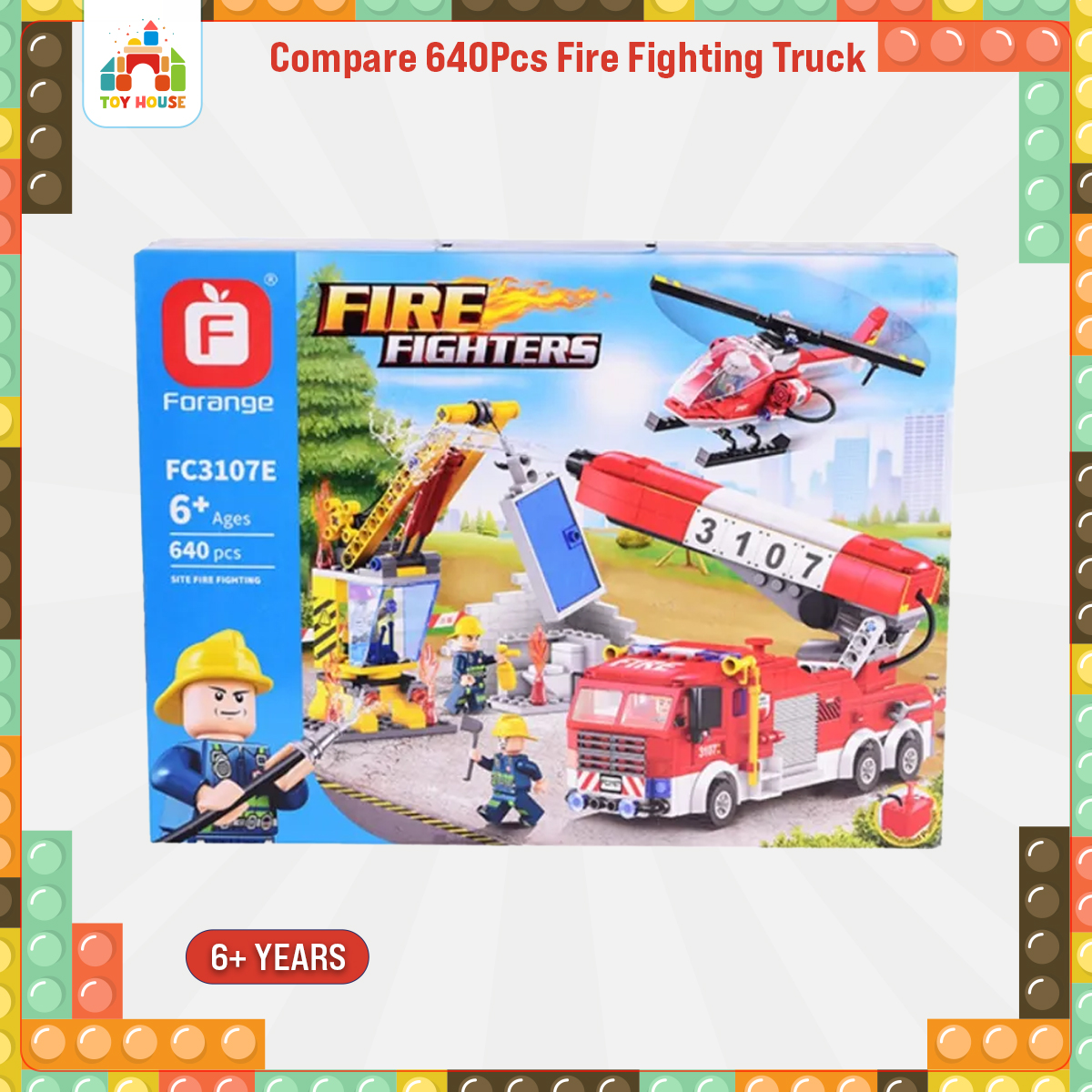 Picture of Compare 640Pcs Fire Fighting Truck Car Blocks Toy Fire Helicopter Firefighter Figures Man Bricks Educational Toys Boys Children Toy Gift Price In Singapore