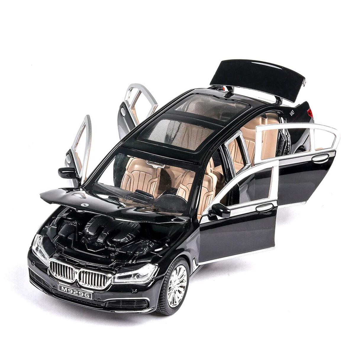 Picture of BMW-760LI Diecast Car 1:24 Scale Model Alloy Car Die Cast Toy Car 6 Open with Light Music 22 CM Long Big Size Model Pull Back Children's Toy