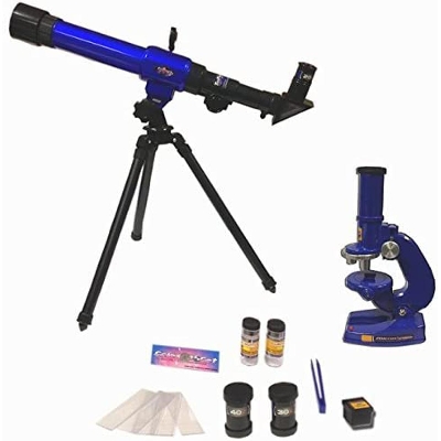 Picture of Quickdraw 2 in 1 Childrens 50mm Astronomical Telescope and Microscope Junior Science Set C2110