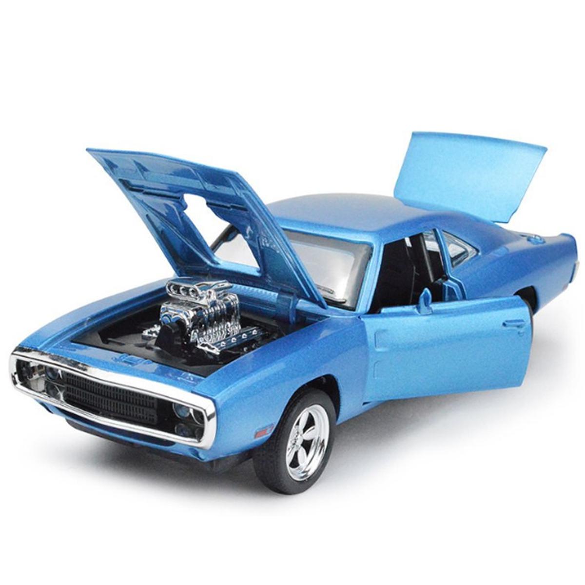 Picture of Diecast Mini Auto 1:32 Dodge Charger The Fast And The Furious Alloy Car Models Kids Toys For Children Classic Metal Cars Blue