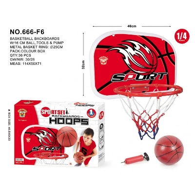 Picture of Kids Basketball Hoop And Backboard Set Wall Mounted With Net Ball And Pump Portable Indoor Outdoor Sport Toys For Kids