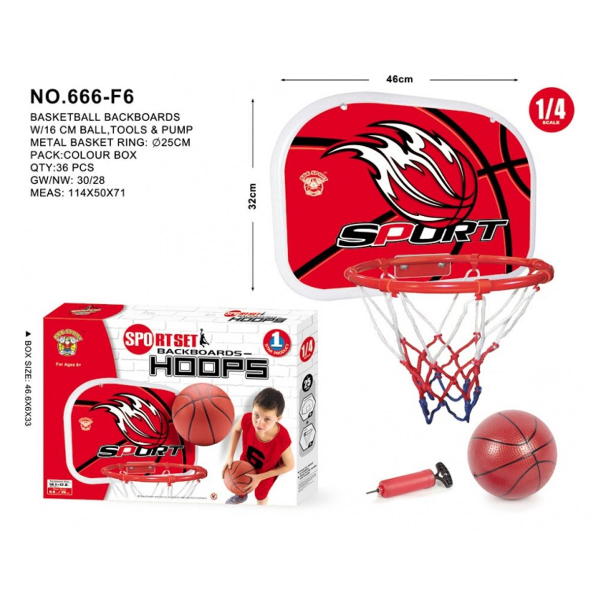 Picture of Kids Basketball Hoop And Backboard Set Wall Mounted With Net Ball And Pump Portable Indoor Outdoor Sport Toys For Kids