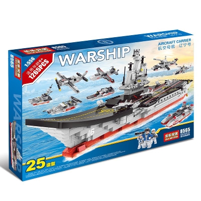 Picture of 1265 Pcs New Warship Aircraft Carrier  For Kids Military Building Blocks 25 Style Big Size Lele Brother 8565 Model - Toys