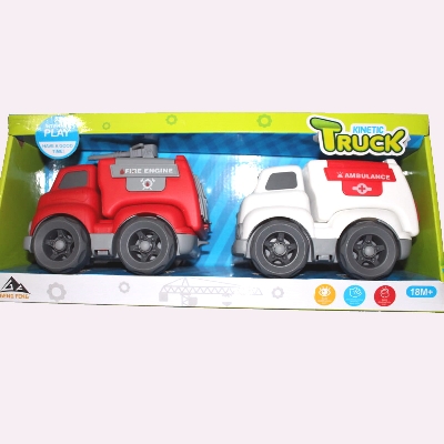 Picture of Kids Toy Friction Car Set 2 Pcs Push Car For Baby Construction Truck Car Set Large Size Car