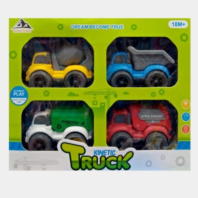 Picture of Kids Toy Friction Car Set 4 Pcs Push Car For Baby Construction Truck Car Set Large Size Car
