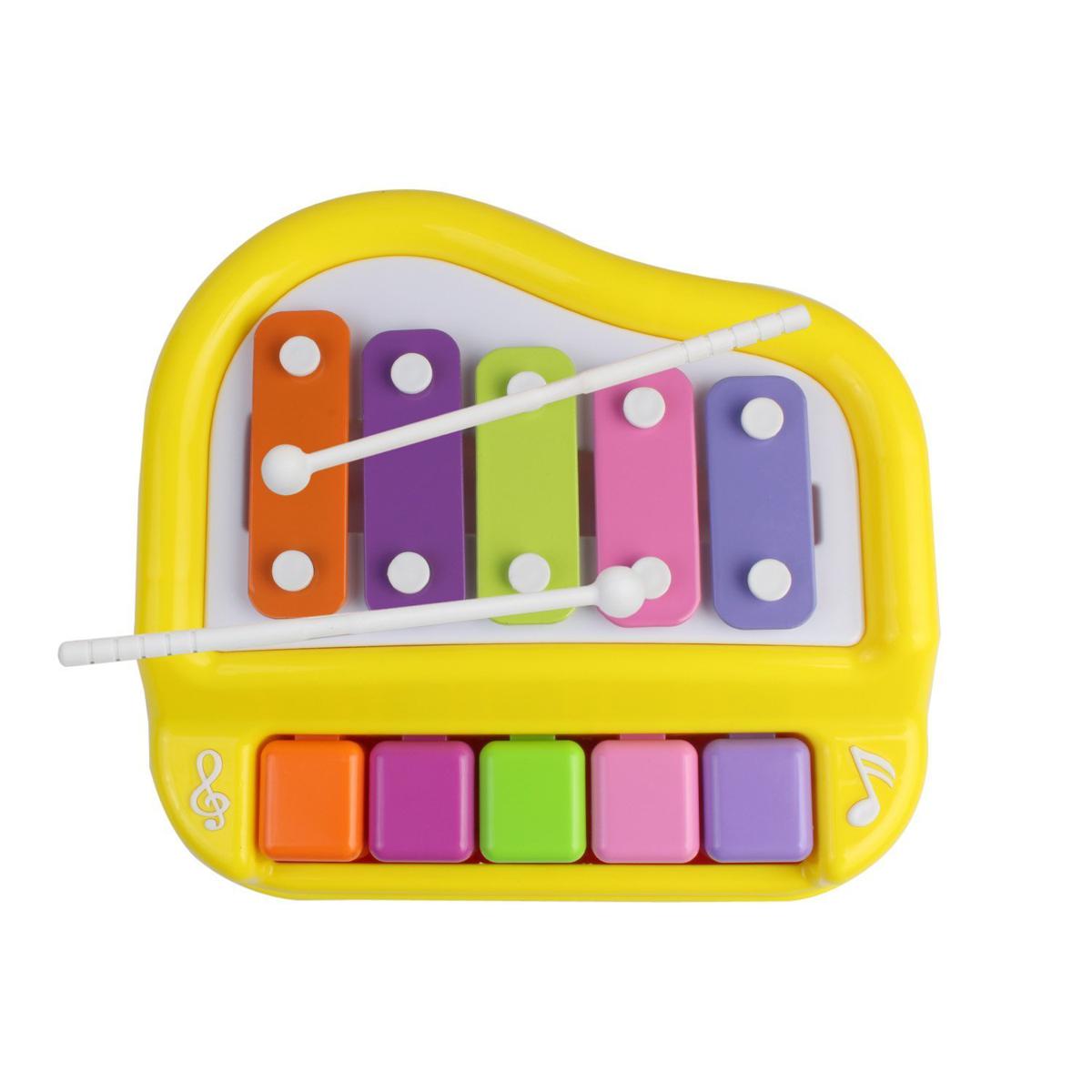 Picture of Instrument 5 Key Striking Organ And Xylophone Musical Toy With 2 Mallets For Kids - Multicolor