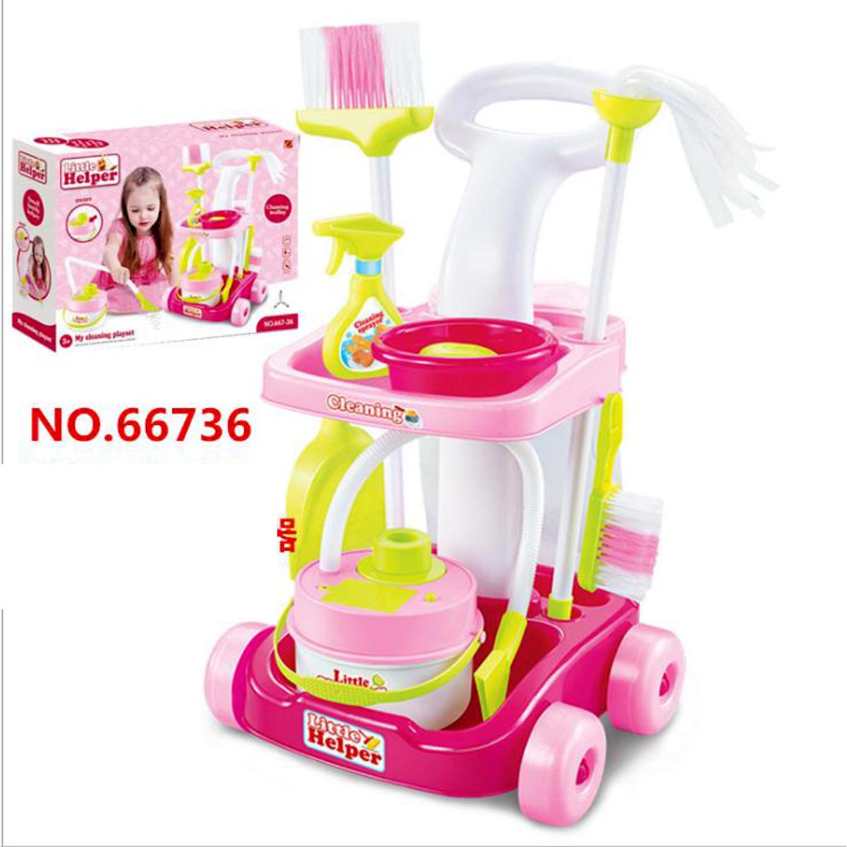Picture of Toyshine Little Helper Cleaning Trolley Cart '35' with Many Cleaning Accessories