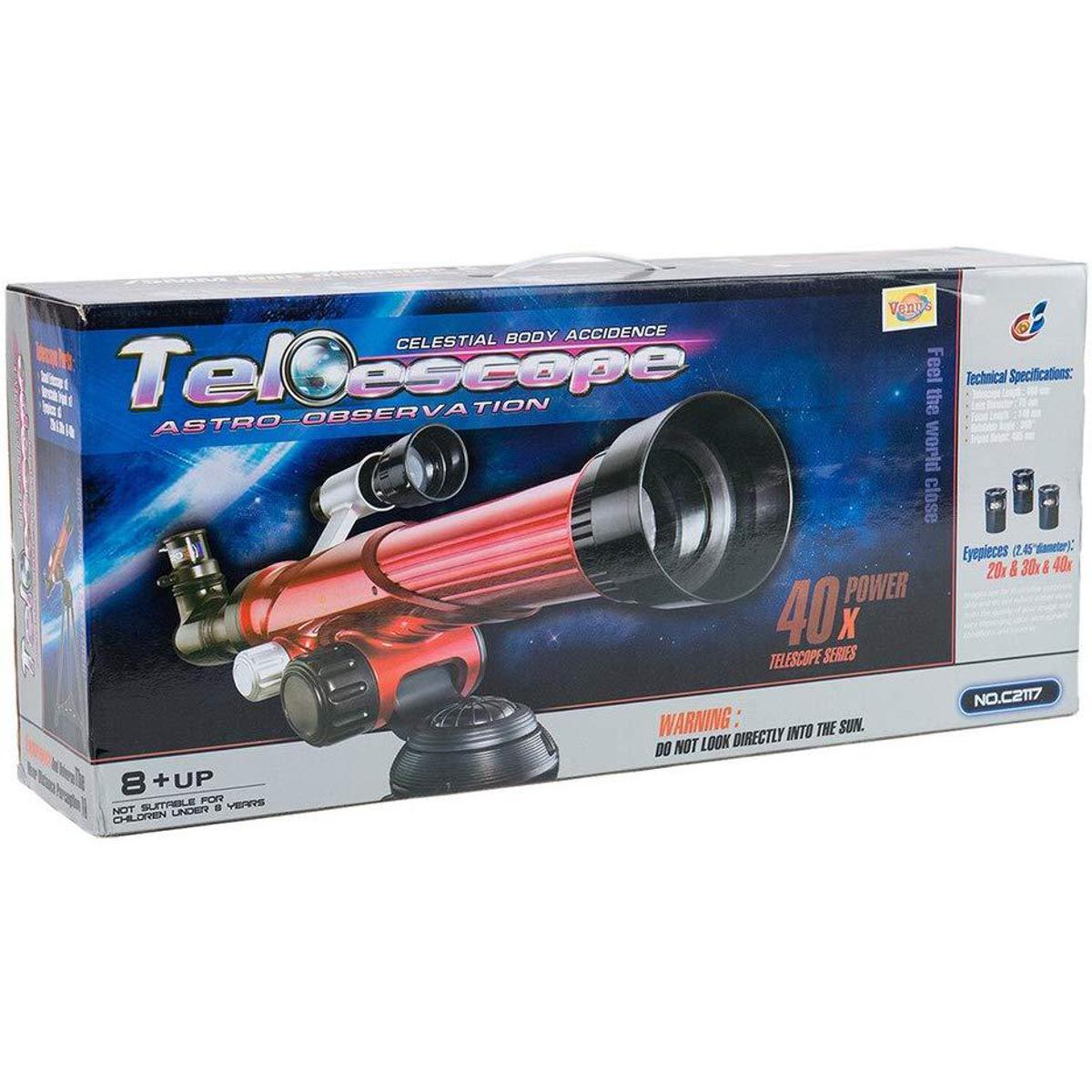 Picture of Astro Observation Telescope With Tripod For Kids 20X, 30X, And 40X Zooming Capability, Focal Length Of 140Mm