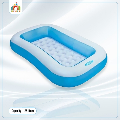 Picture of Intex 57403Np Large Rectangular Baby Pool With Inflatable Floor (166Cm X 100Cm X 28Cm)- Blue