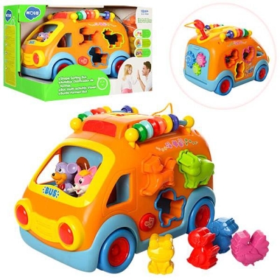 Picture of Hola Baby Toys Innovative Vehicle Happy Bus Toy With Music and Light and Blocks Kids Early Learning Educational Toy Gifts