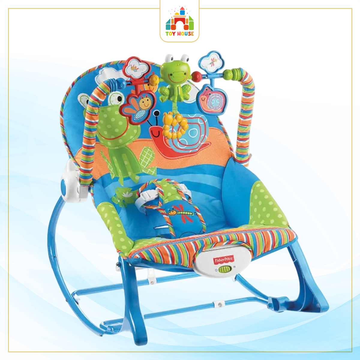 Picture of Fisher Price Infant to Toddler Baby Rocker with Musical Toy Bar & Vibrations- BLUE /pink