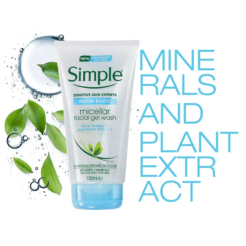 Buy Simple Water Boost Micellar Facial Gel Wash for Hydrated Dewy - Fresh Skin - 150ml (UK) at best price in bangladesh